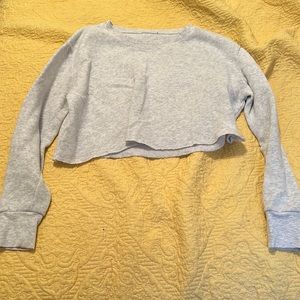 Gray sweatshirt crop top